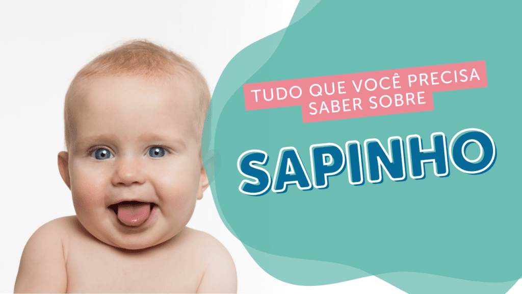 bebê mostrando a língua com sapinho